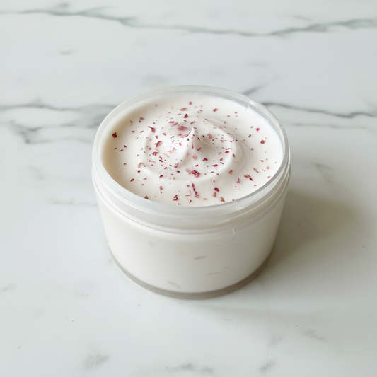 Body Butter - Small Pink Speckles on White Marble