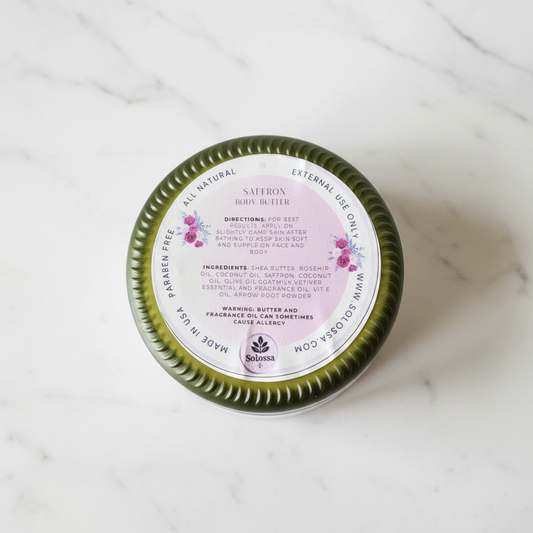 Saffron Body Butter - White Marble Background